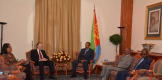 Eritrean President Isaias Afwerki received and held talks yesterday, 4 December at Denden Hall with the US Assistant Secretary for African Affairs, Mr. Tibor Nagy.