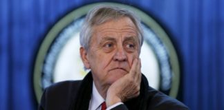 FILE - Nicholas Haysom, then the head of the U.N. Assistance Mission in Afghanistan, listens to a question during a news conference in Kabul, Afghanistan, Feb. 14, 2016.