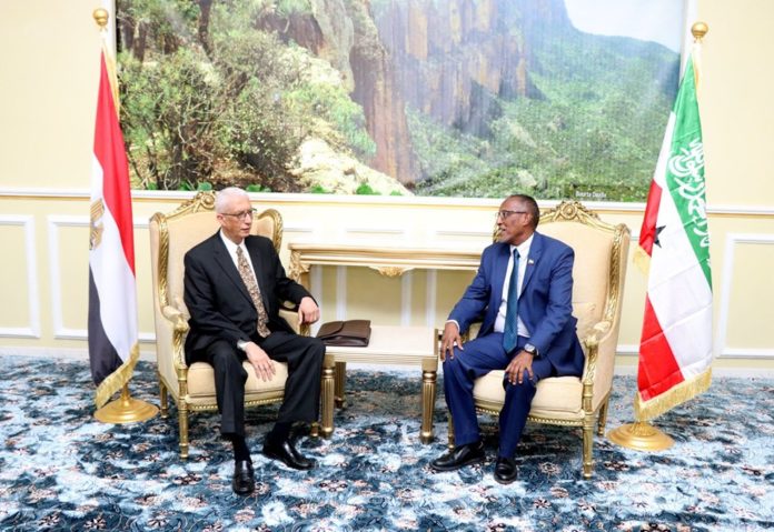 Somaliland President Muse Bihi Abdi received in his office Egypt led by Deputy Foreign Minister for African Affairs, Ambassador Hamdi Sanad Loza