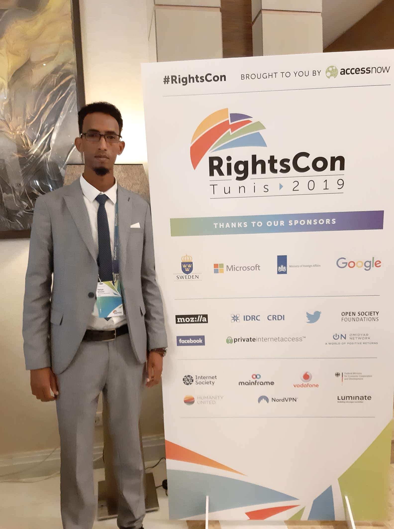 Somaliland Journalists Association Executive Director Mr. Yahye Mohamed attends the Rights Conference