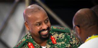 FILE - Lt. Gen. Muhoozi Kainerugaba, son of Uganda's President Yoweri Museveni, attends a "thanksgiving" ceremony in Entebbe, Uganda, May 7, 2022.