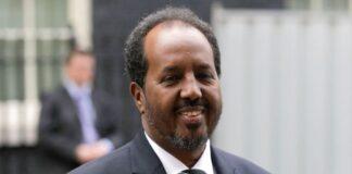 President of Somalia Hassan Sheikh Mohamud in his first term, in London, Monday, February 4, 2013 [Sang Tan/AP Photo]