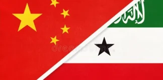 Somaliland and china flags